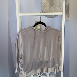 ZARA reflective cropped lilac hoodie top